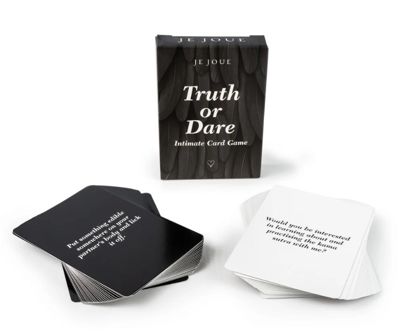 Naughty Gift Set: Black Truth or Dare Cards, Mimi, Massage Candle, Silk Blindfold & Restraint