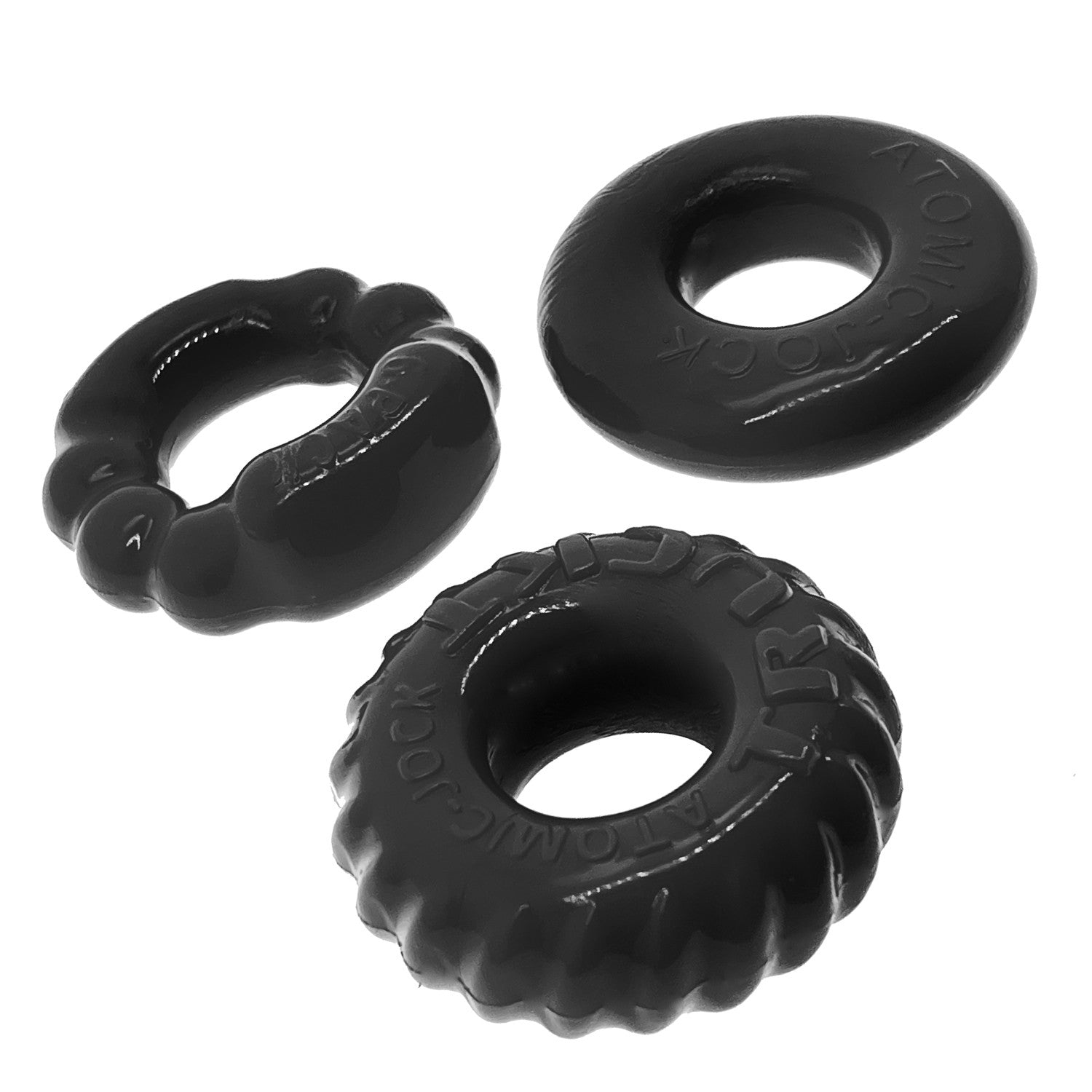 BONEMAKER 3-pack boner cockring kit - BLACK