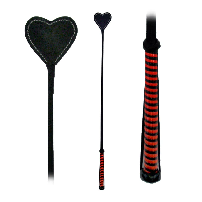 Fetissimo Riding Crop Heart Shaped Vegan Friendly Pink